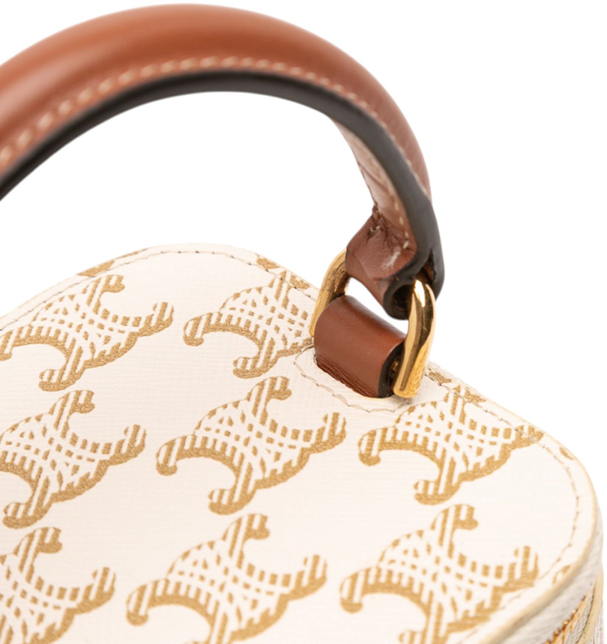 Celine Mini Triomphe Coated Canvas Vanity Case Wit