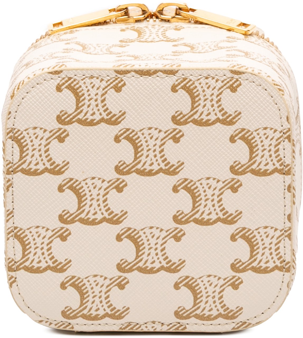 Celine Mini Triomphe Coated Canvas Vanity Case Wit
