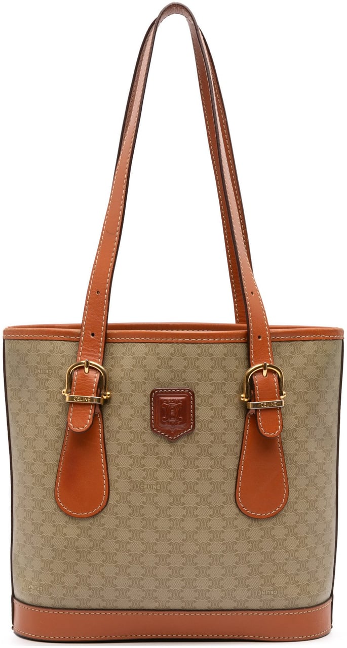 Celine Macadam Coated Canvas Tote Bruin