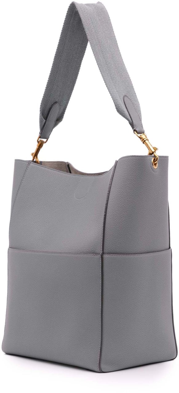 Celine Medium Leather Seau Sangle Bucket Bag Grijs