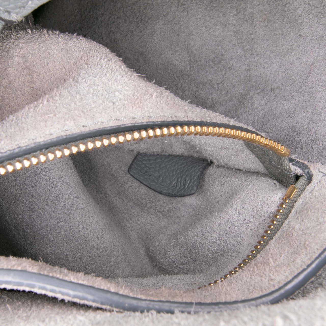 Celine Medium Leather Seau Sangle Bucket Bag Grijs