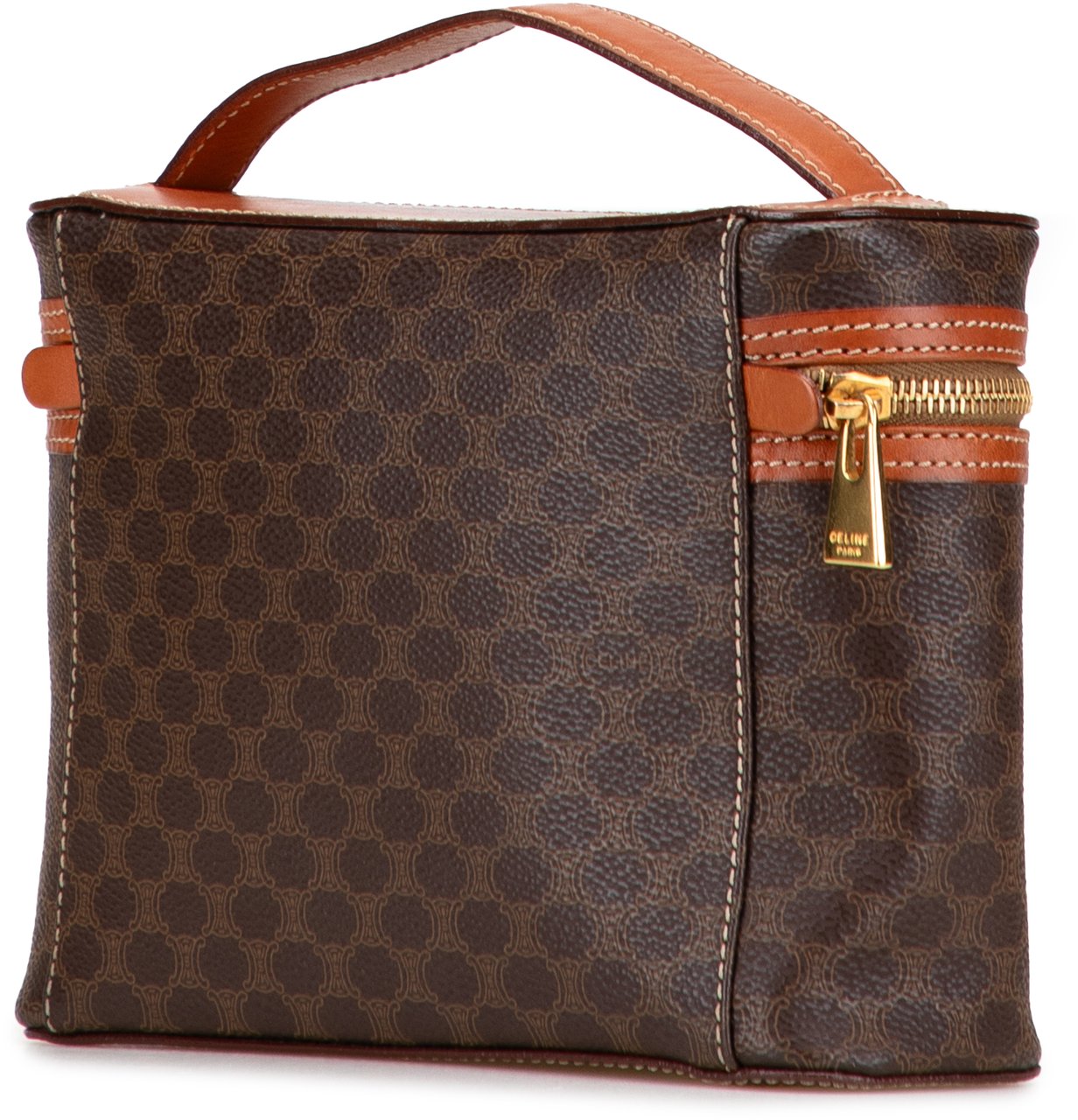 Celine Macadam Coated Canvas Vanity Bag Bruin