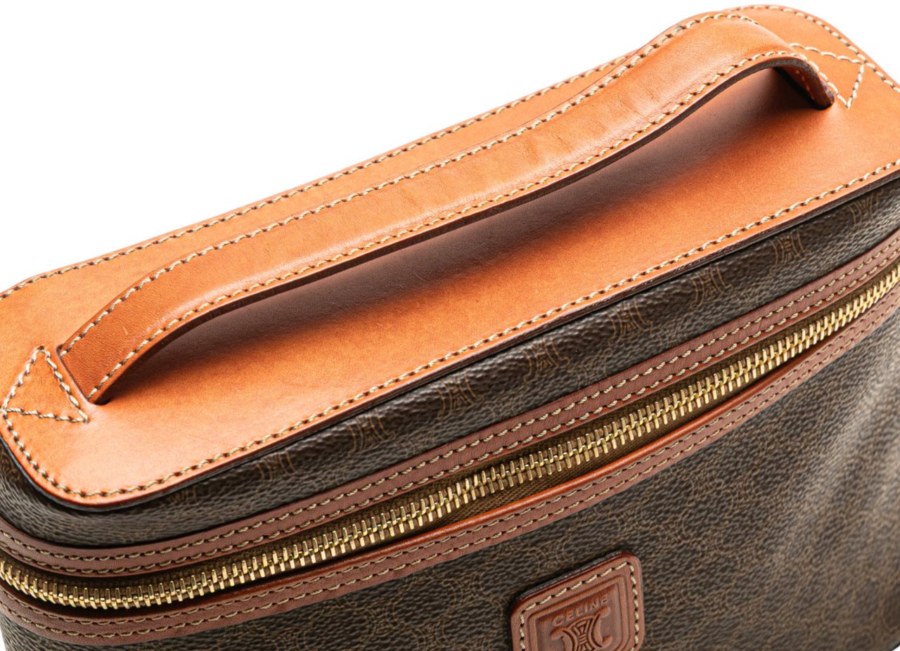 Celine Macadam Coated Canvas Vanity Bag Bruin