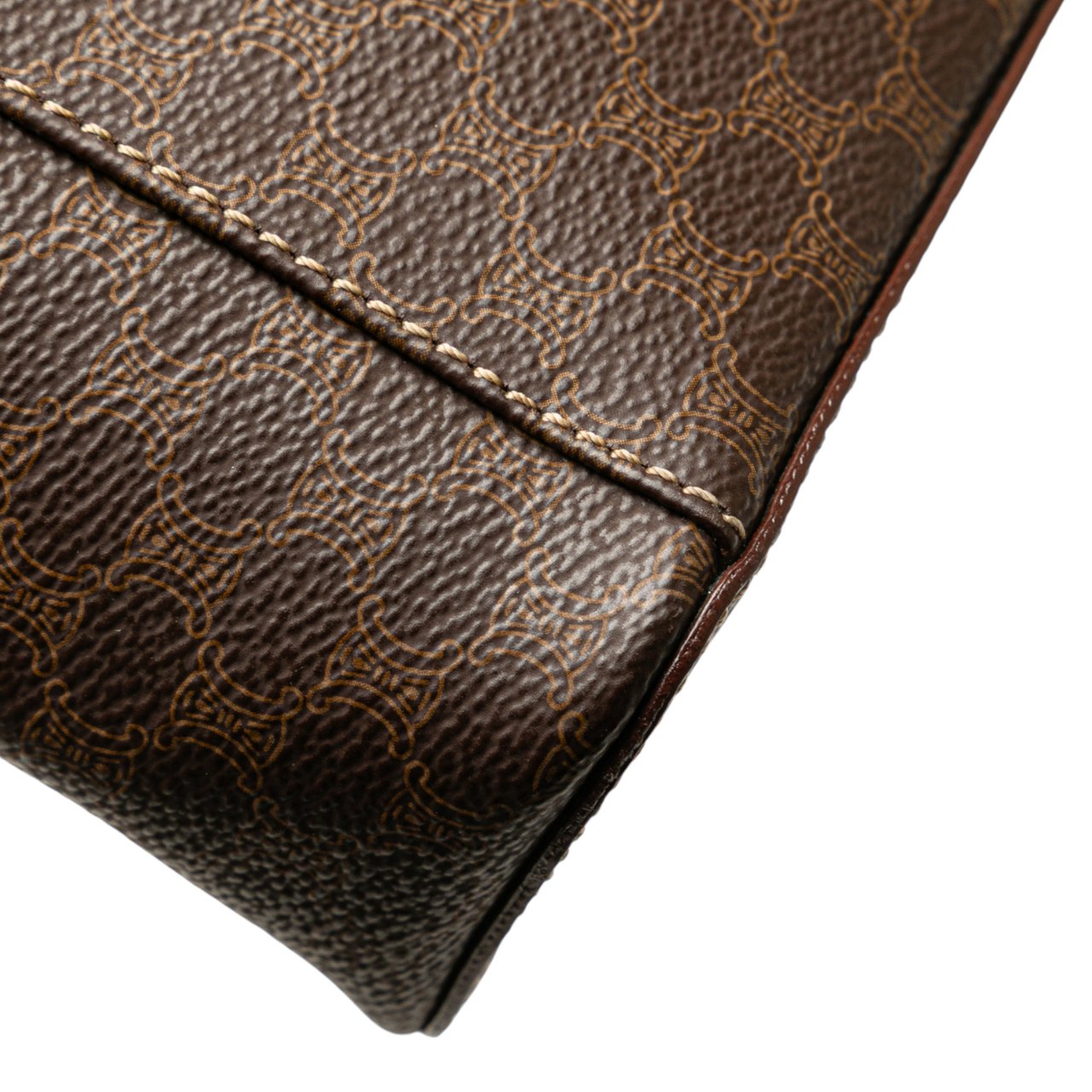 Celine Macadam Coated Canvas Vanity Bag Bruin
