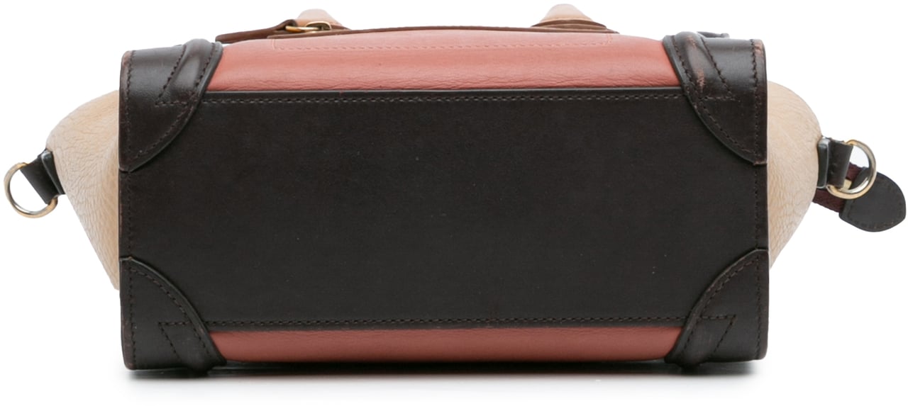 Celine Nano Tricolor Leather Luggage Tote Roze