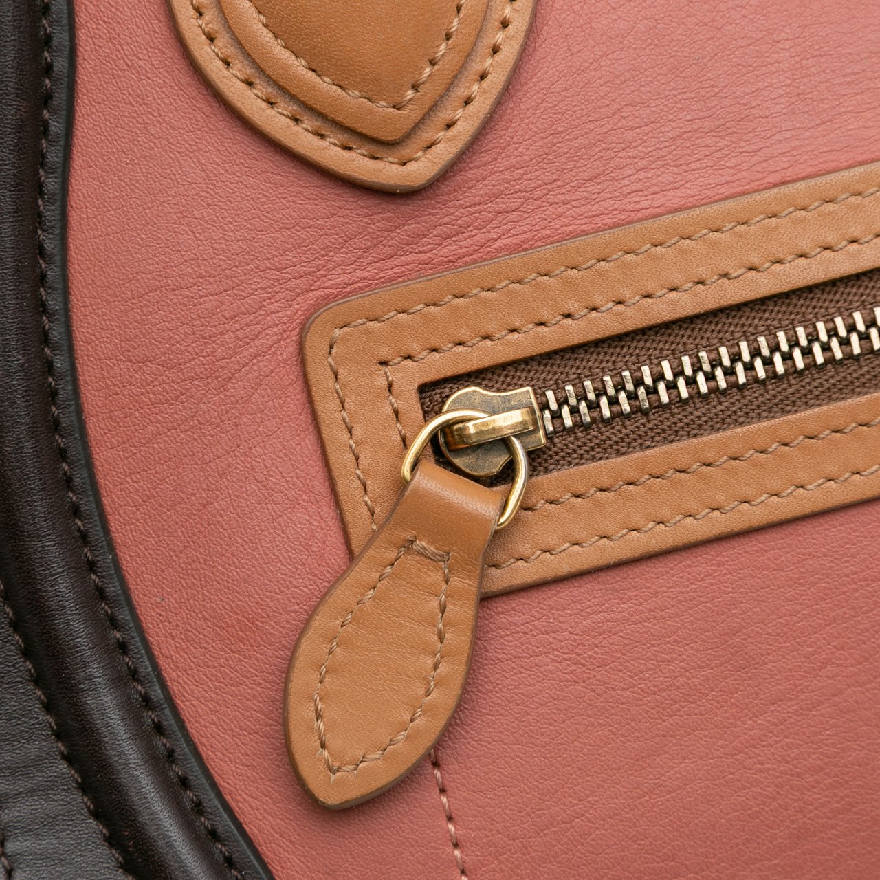 Celine Nano Tricolor Leather Luggage Tote Roze