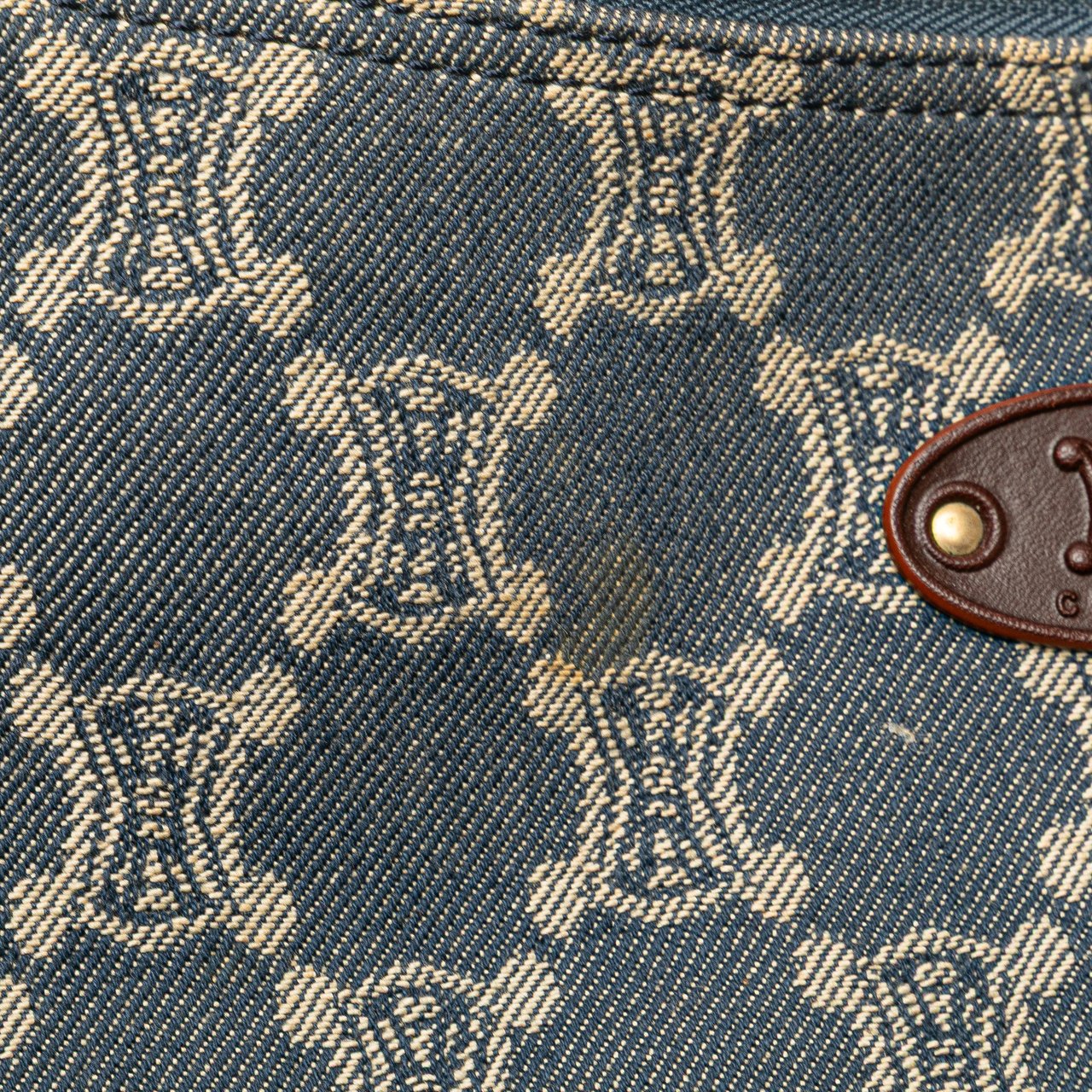 Celine Macadam Denim Crossbody Blauw