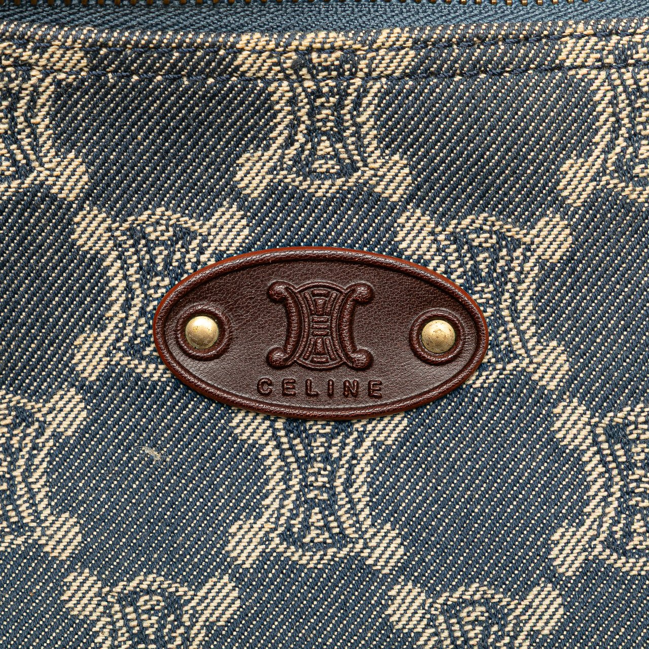 Celine Macadam Denim Crossbody Blauw