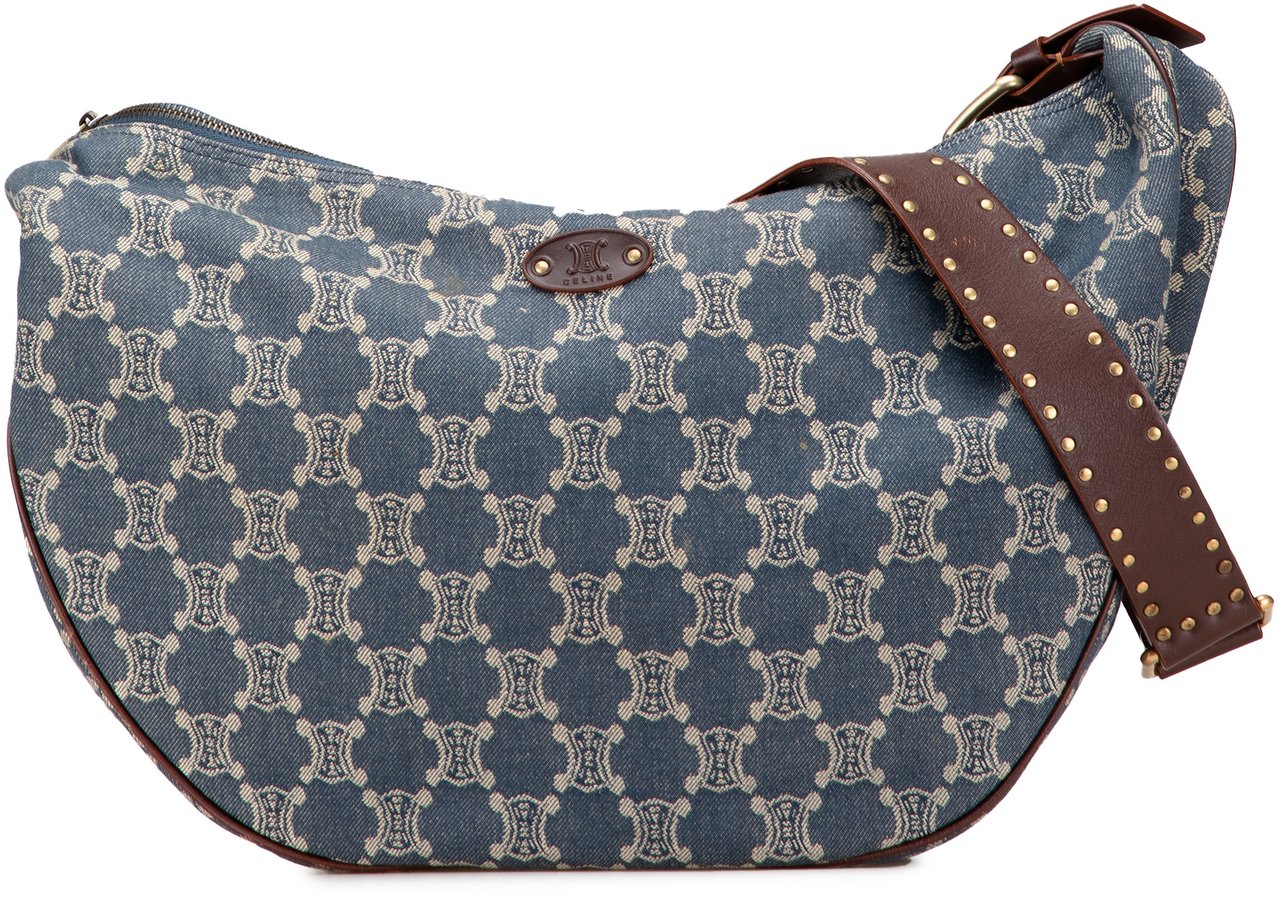 Celine Macadam Denim Crossbody Blauw