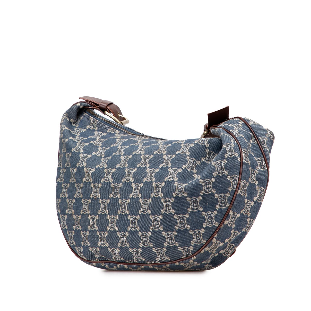Celine Macadam Denim Crossbody Blauw