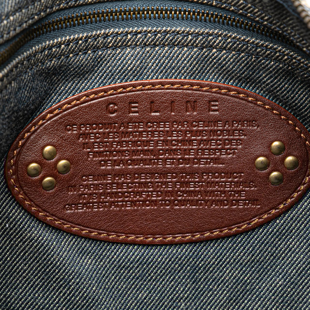 Celine Macadam Denim Crossbody Blauw