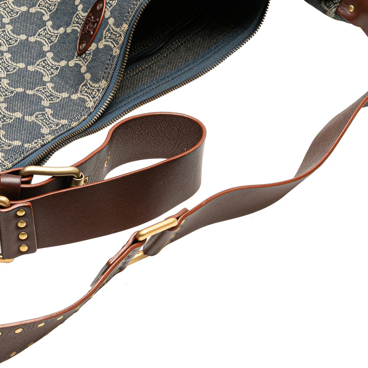 Celine Macadam Denim Crossbody Blauw
