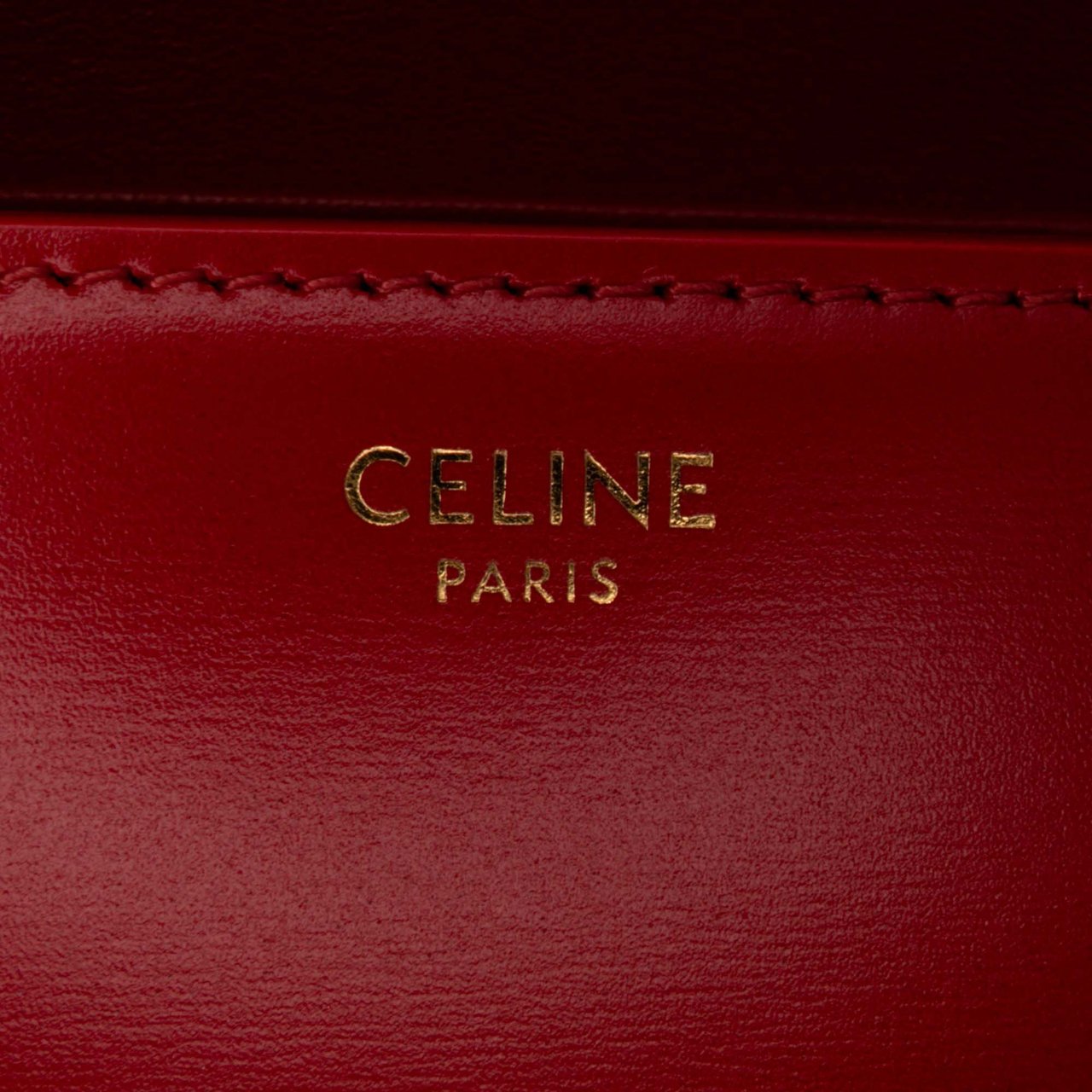 Celine Teen Shiny Calfskin Triomphe Crossbody Rood