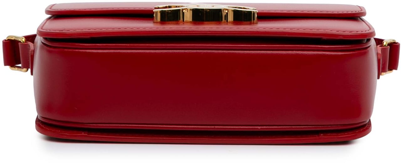 Celine Teen Shiny Calfskin Triomphe Crossbody Rood