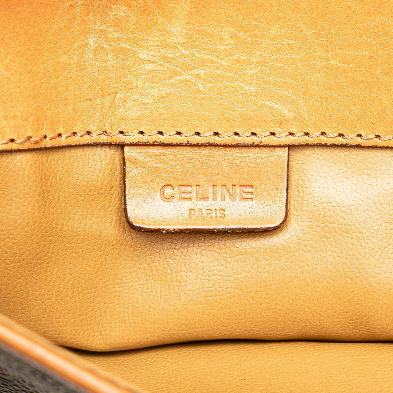 Celine Macadam Coated Canvas Clutch Bruin