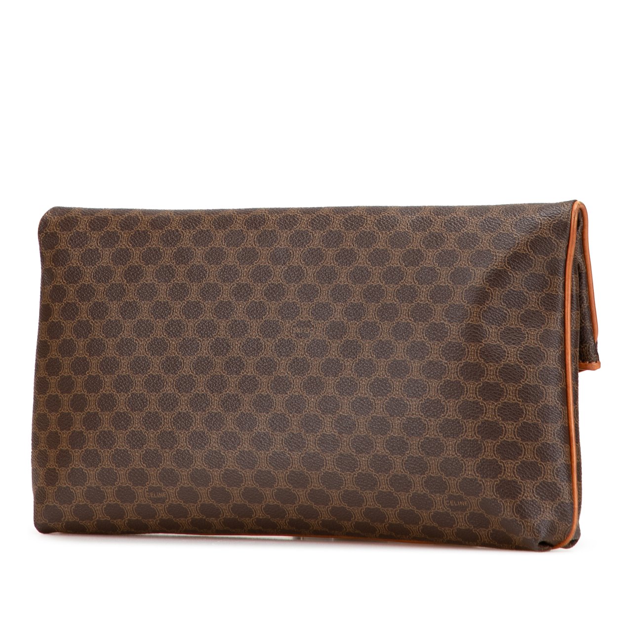 Celine Macadam Coated Canvas Clutch Bruin