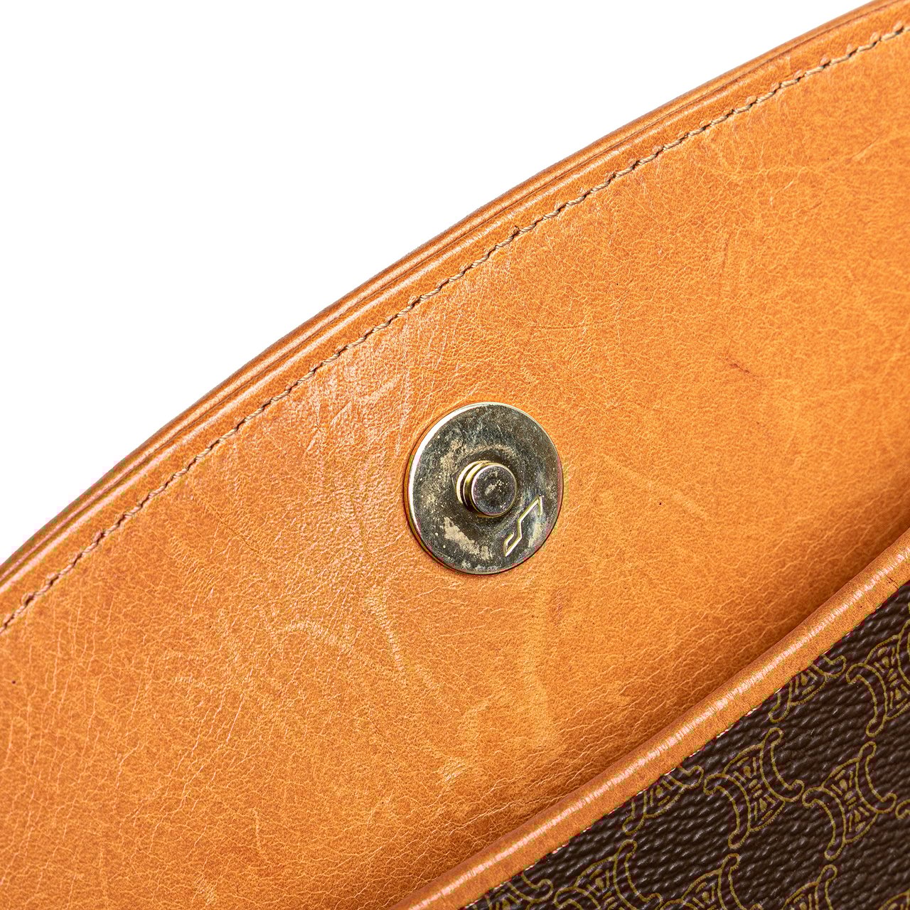 Celine Macadam Coated Canvas Clutch Bruin