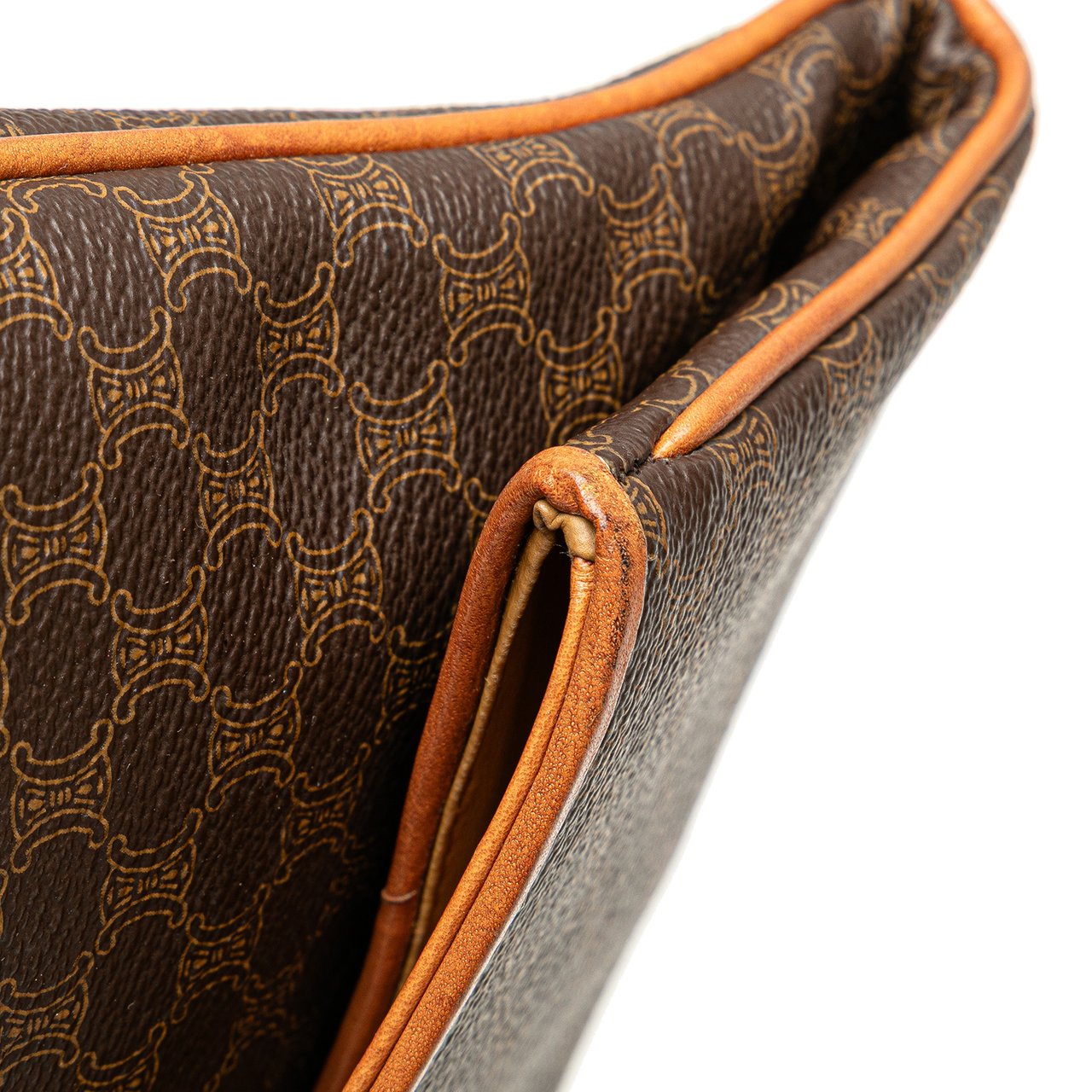 Celine Macadam Coated Canvas Clutch Bruin