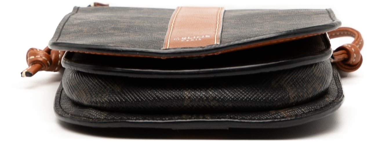 Celine Triomphe Coated Canvas Phone Pouch Flap Crossbody Bruin