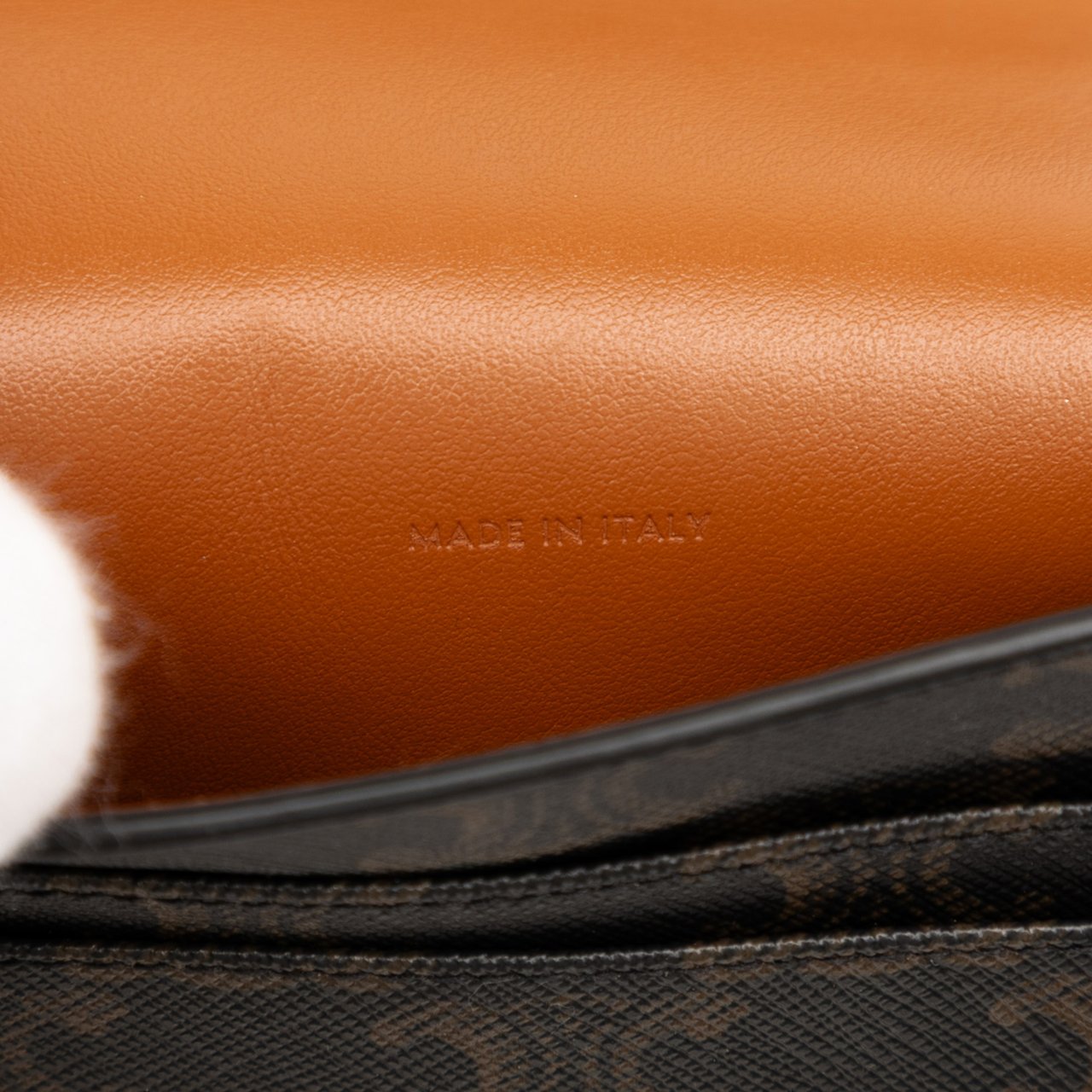 Celine Triomphe Coated Canvas Phone Pouch Flap Crossbody Bruin