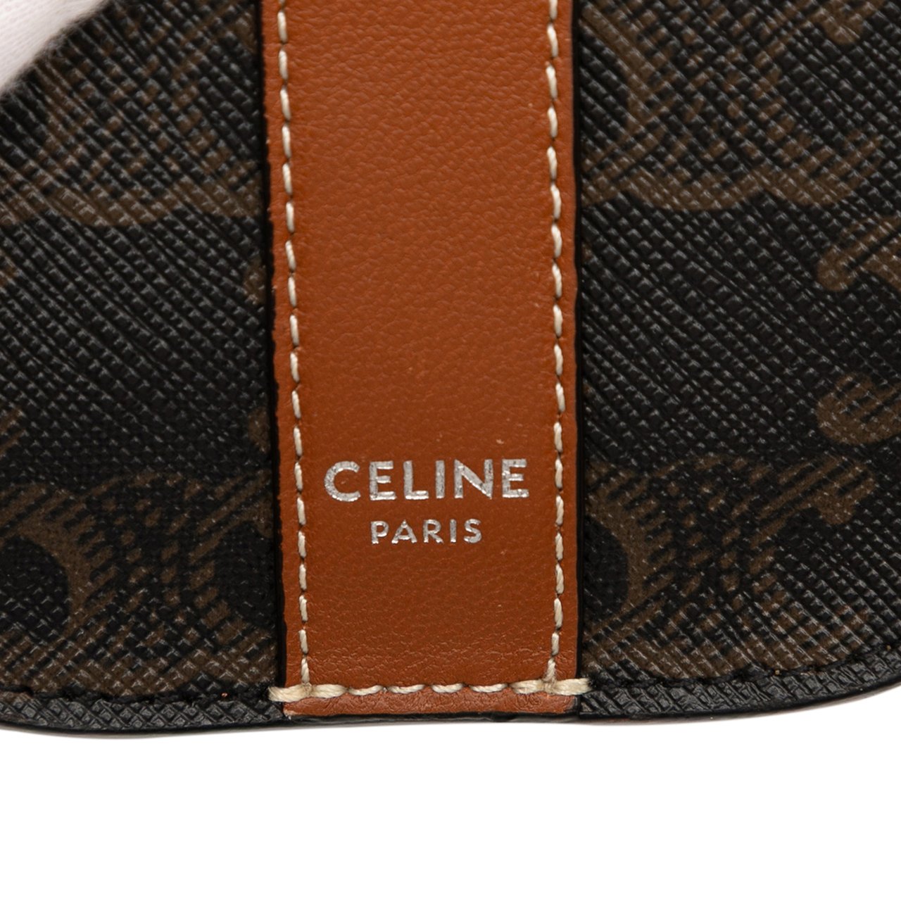 Celine Triomphe Coated Canvas Phone Pouch Flap Crossbody Bruin