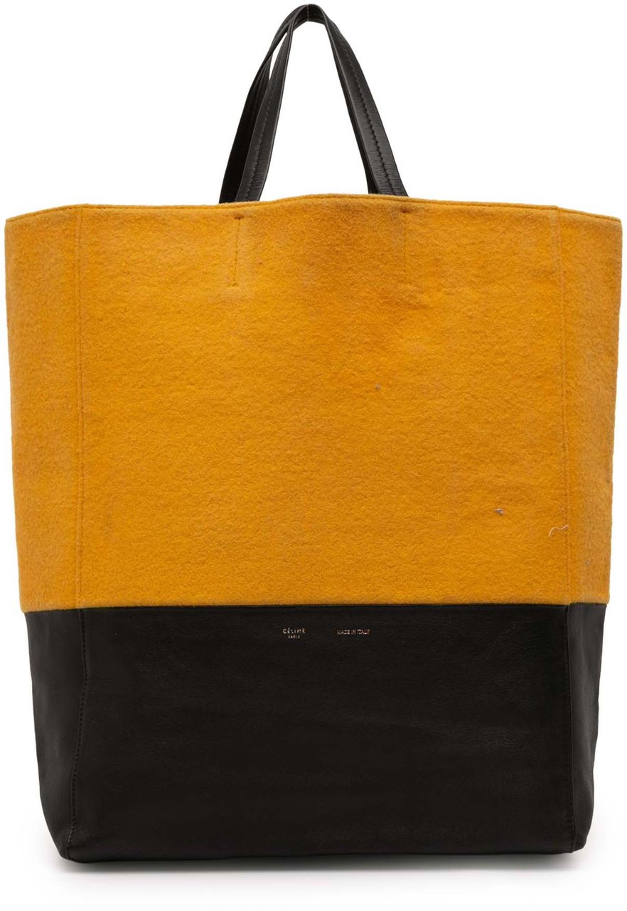 Celine Small Bicolor Suede and Calfskin Vertical Cabas Tote Oranje