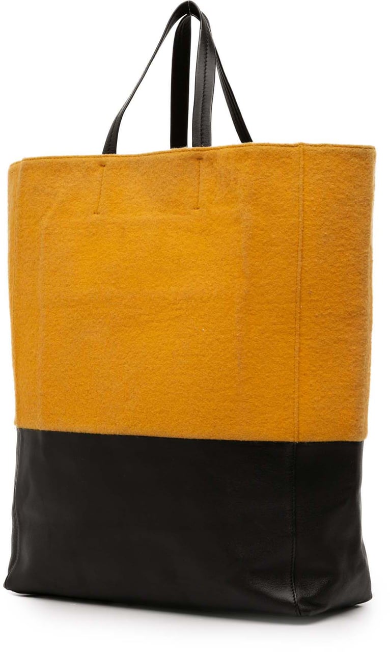 Celine Small Bicolor Suede and Calfskin Vertical Cabas Tote Oranje