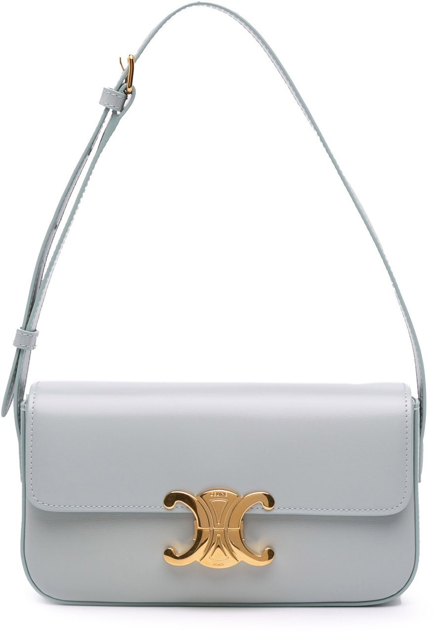 Celine Shiny Calfskin Claude Shoulder Bag Grijs