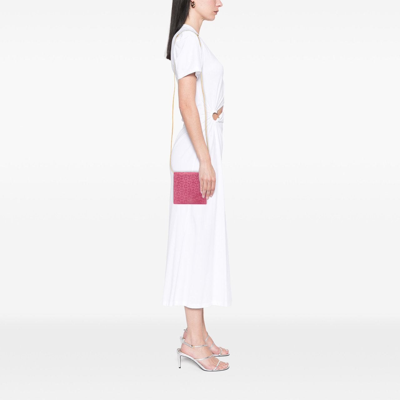 Celine C Macadam Suede Crossbody Roze