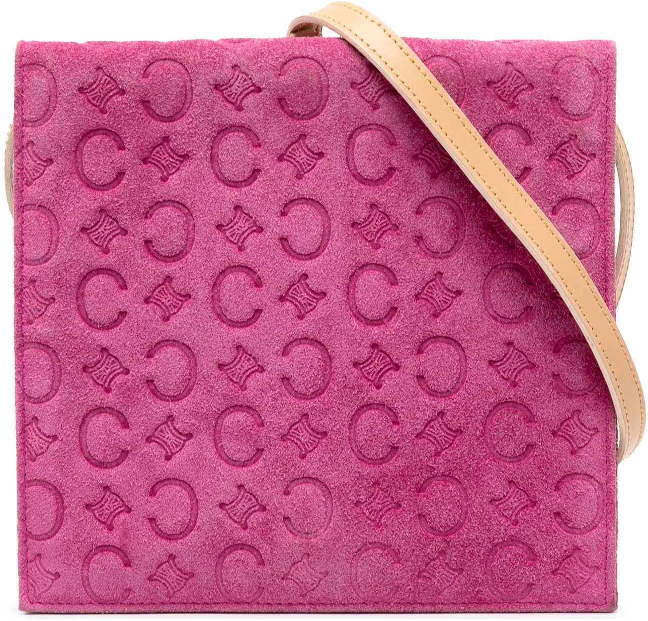 Celine C Macadam Suede Crossbody Roze