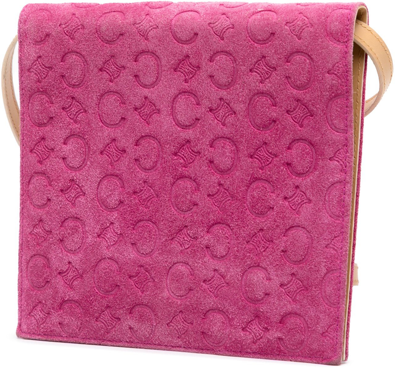 Celine C Macadam Suede Crossbody Roze