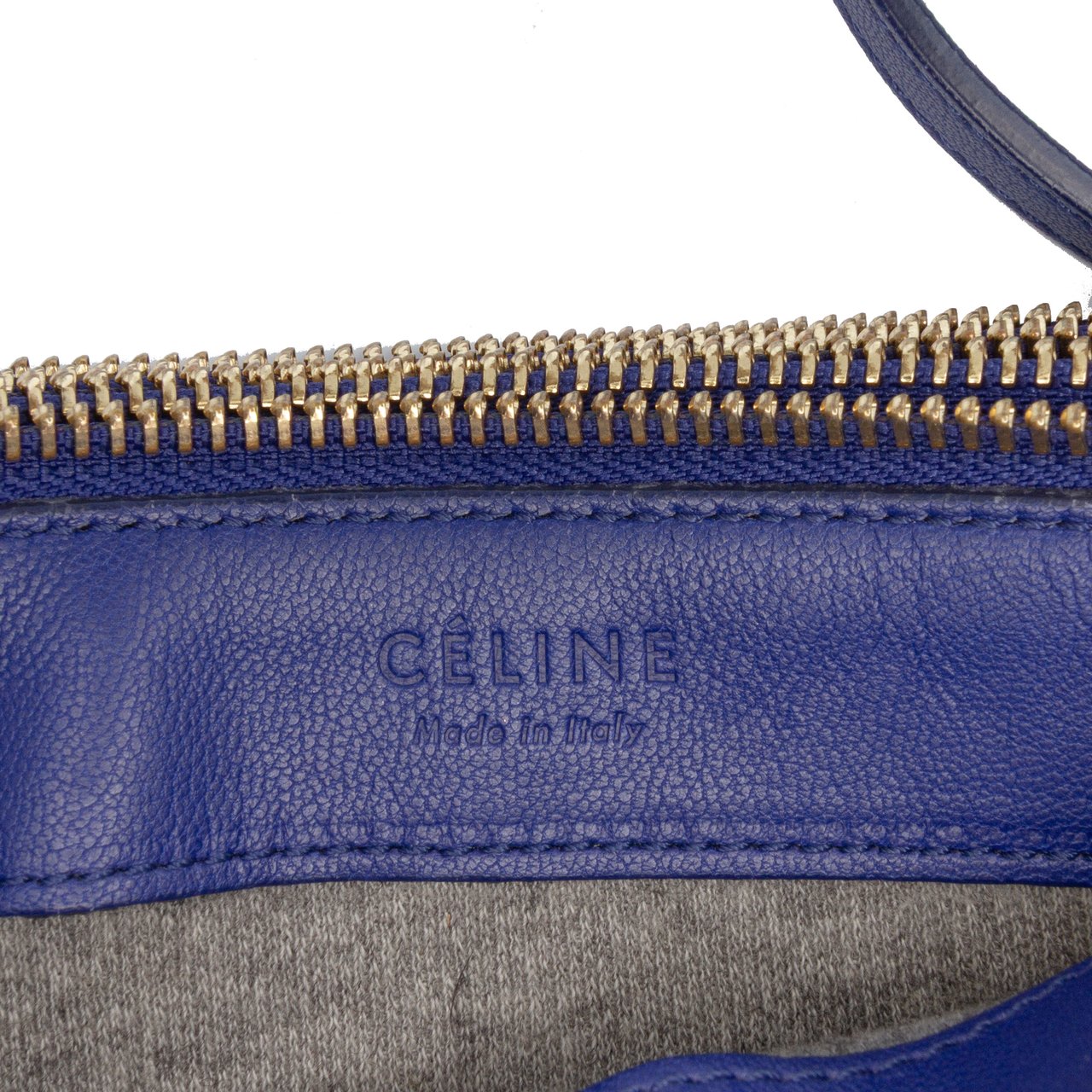 Celine Small Lambskin Trio Crossbody Blauw