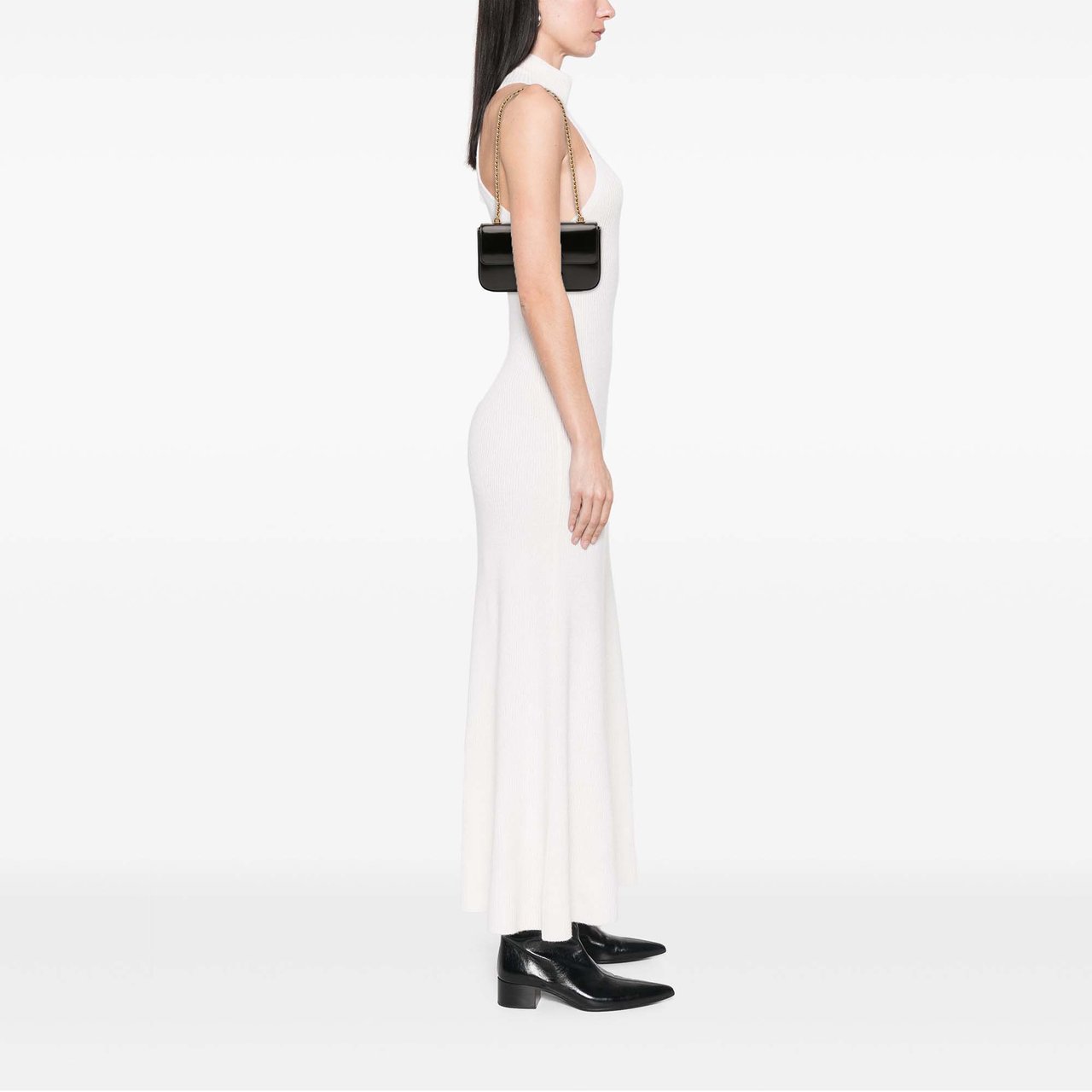 Celine Smooth Calfskin Cuir Triomphe Chain Shoulder Bag Zwart