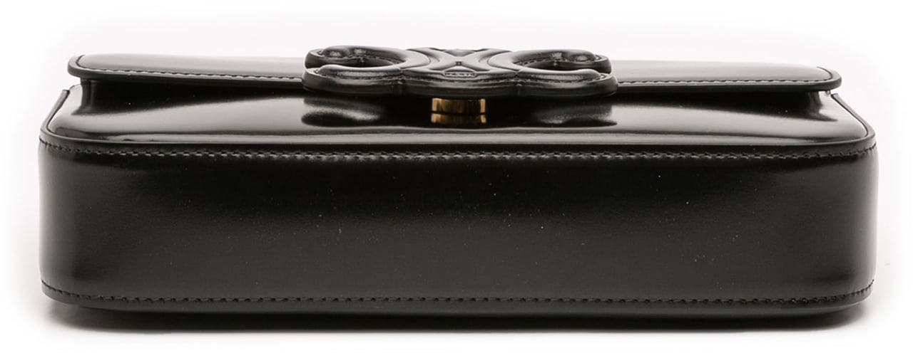 Celine Smooth Calfskin Cuir Triomphe Chain Shoulder Bag Zwart