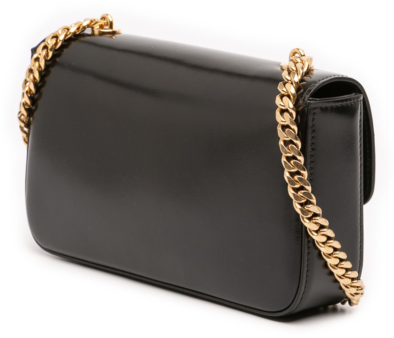 Celine Smooth Calfskin Cuir Triomphe Chain Shoulder Bag Zwart