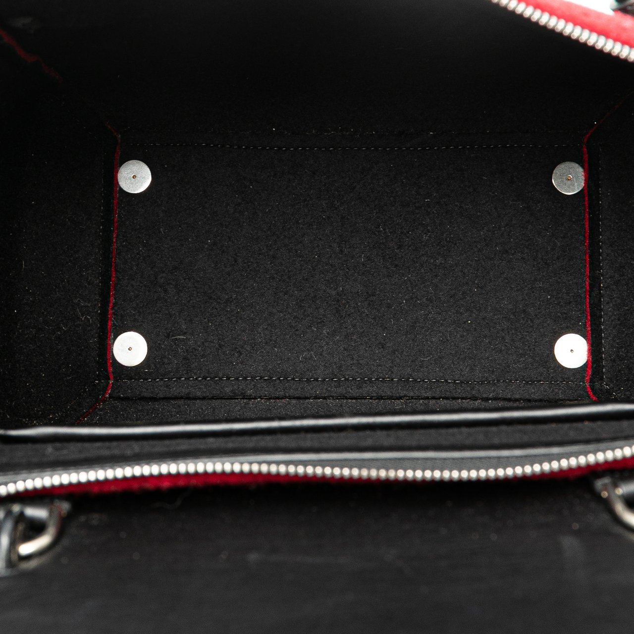 Celine Mini Felt and Calfskin Belt Satchel Rood