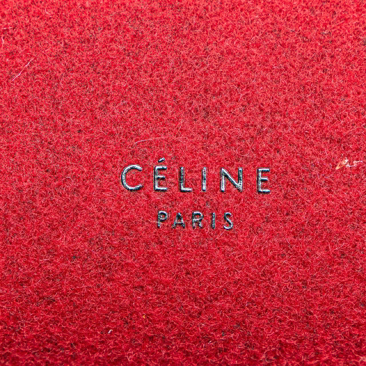 Celine Mini Felt and Calfskin Belt Satchel Rood