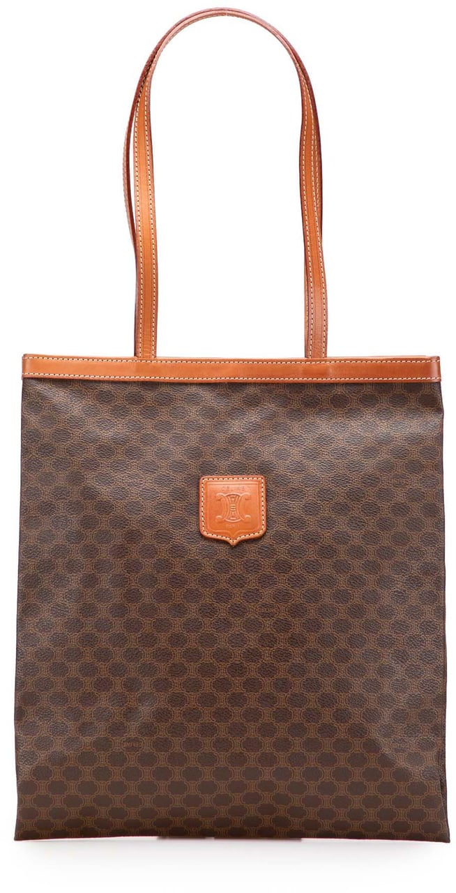 Celine Macadam Coated Canvas Tote Bruin