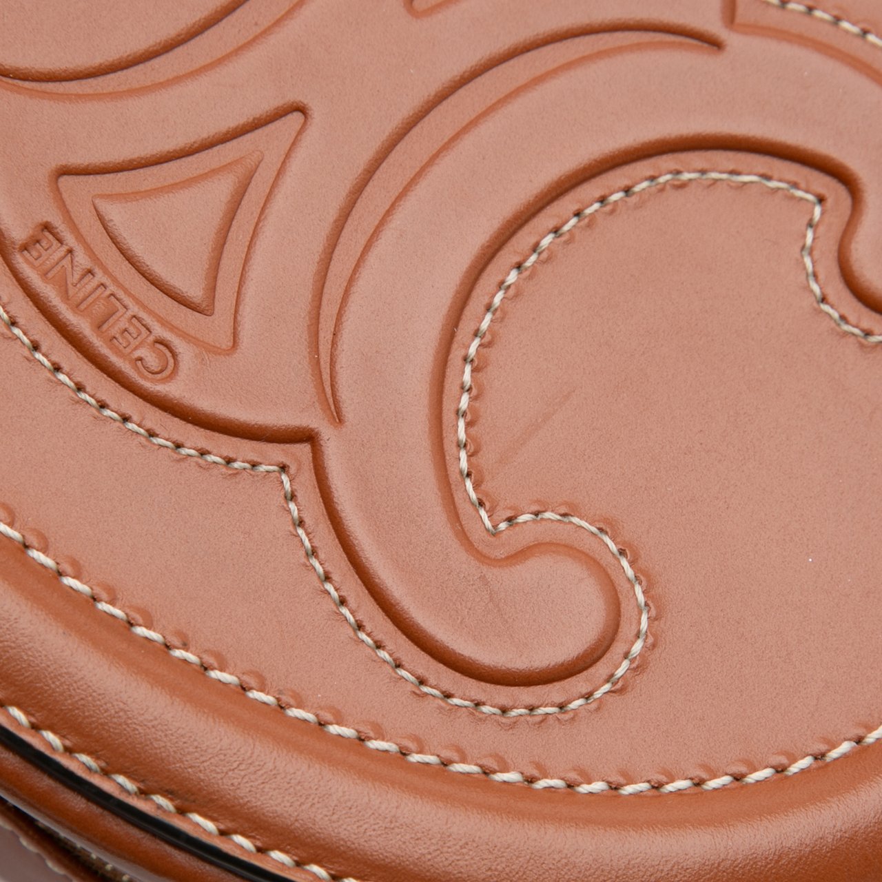 Celine Small Calfskin Cuir Triomphe Oval Crossbody Bruin