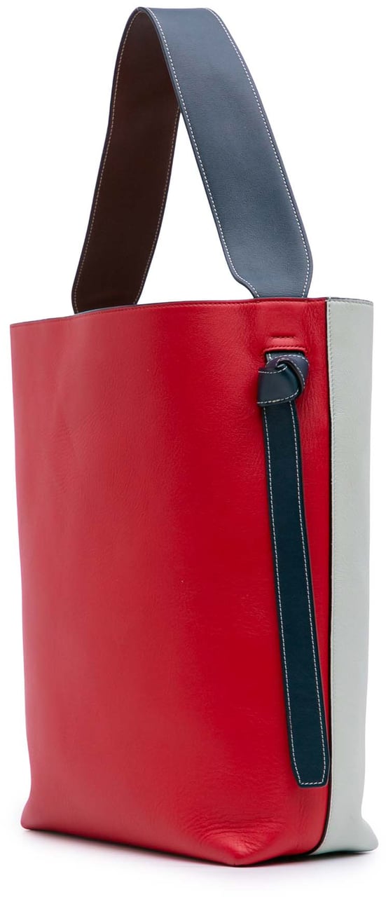 Celine Small Shiny Smooth Calfskin Twisted Cabas Tote Rood