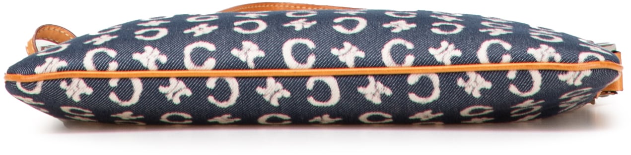 Celine C Macadam Denim Shoulder Bag Blauw