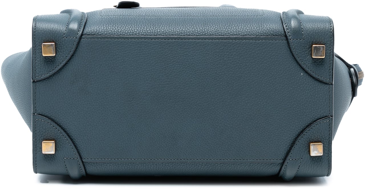 Celine Micro Calfskin Luggage Tote Blauw