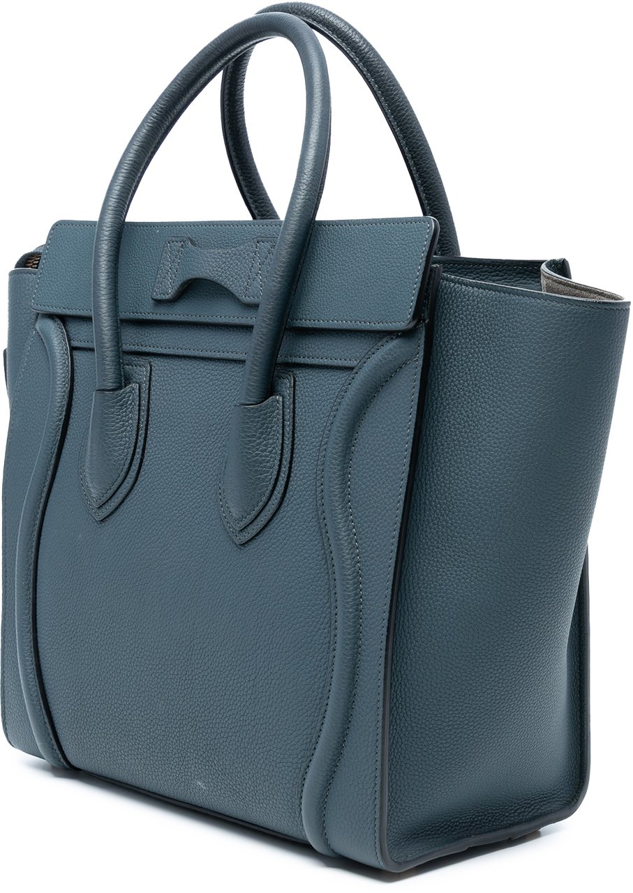 Celine Micro Calfskin Luggage Tote Blauw