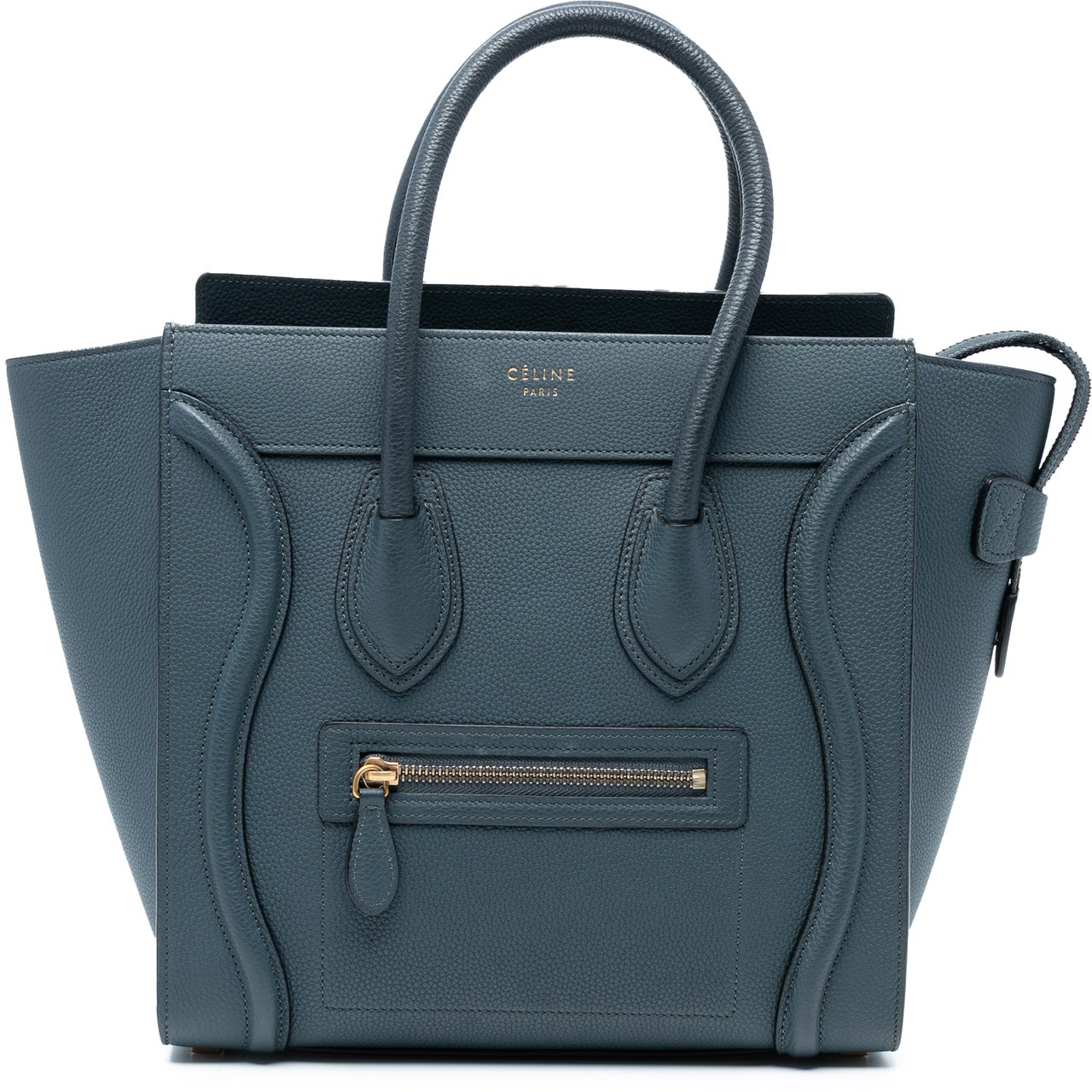 Celine Micro Calfskin Luggage Tote Blauw