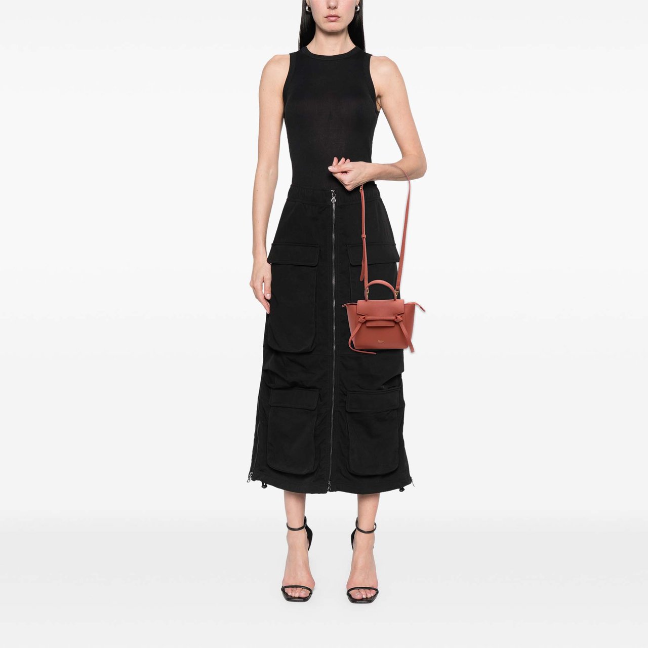 Celine Pico Grained Calfskin Belt Bag Oranje