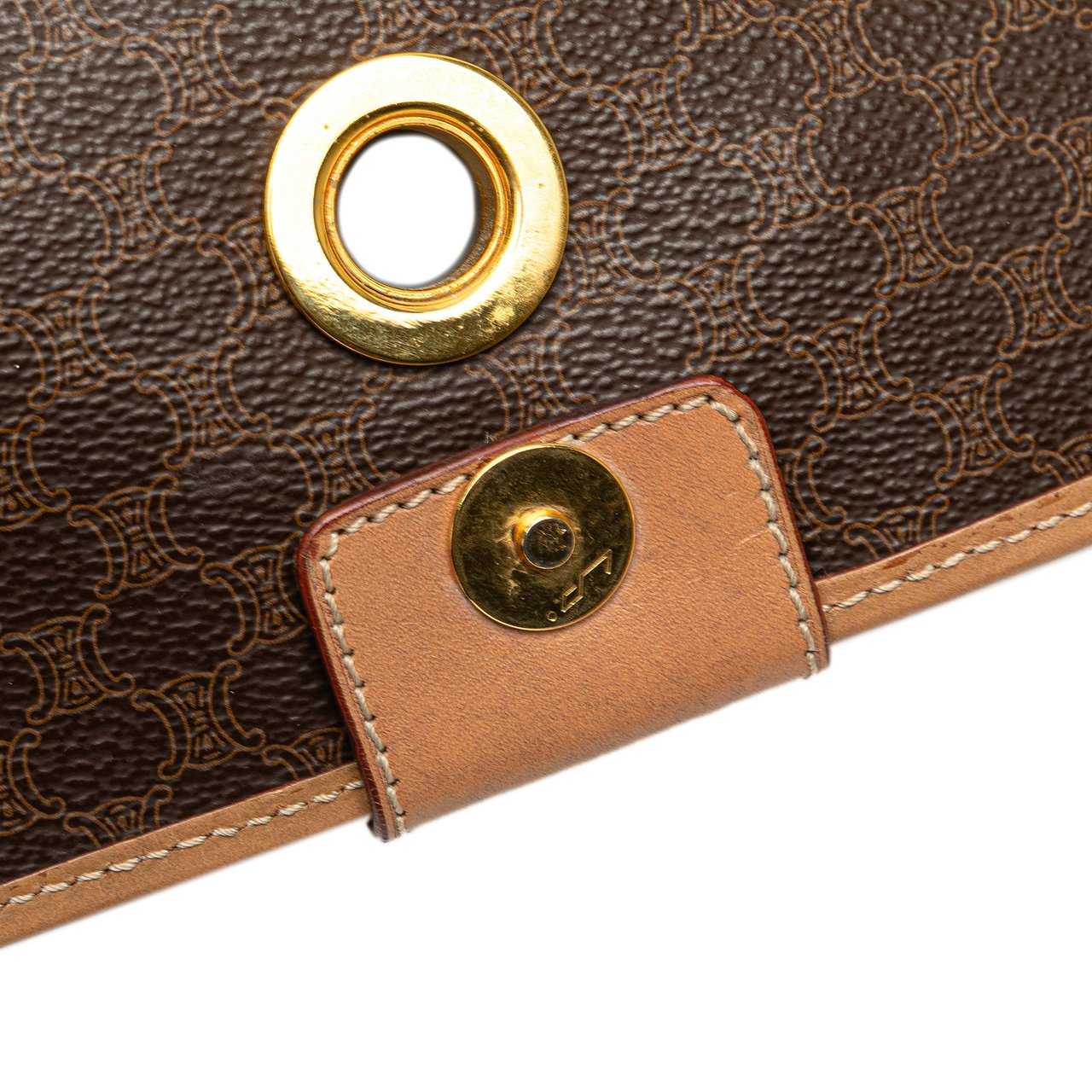 Celine Macadam Coated Canvas Crossbody Bruin