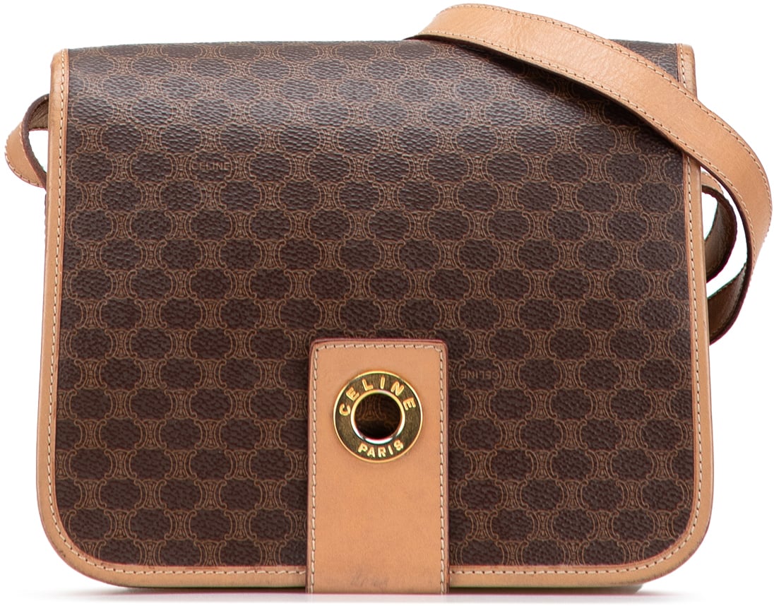Celine Macadam Coated Canvas Crossbody Bruin