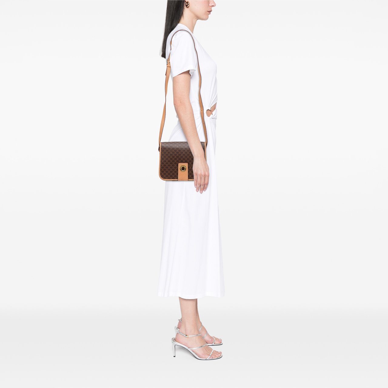 Celine Macadam Coated Canvas Crossbody Bruin