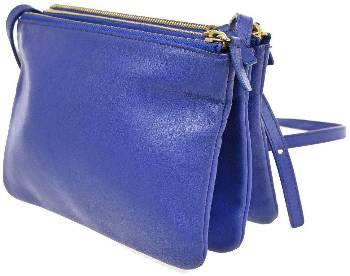 Celine Trio Crossbody Bag Leather Small Blauw