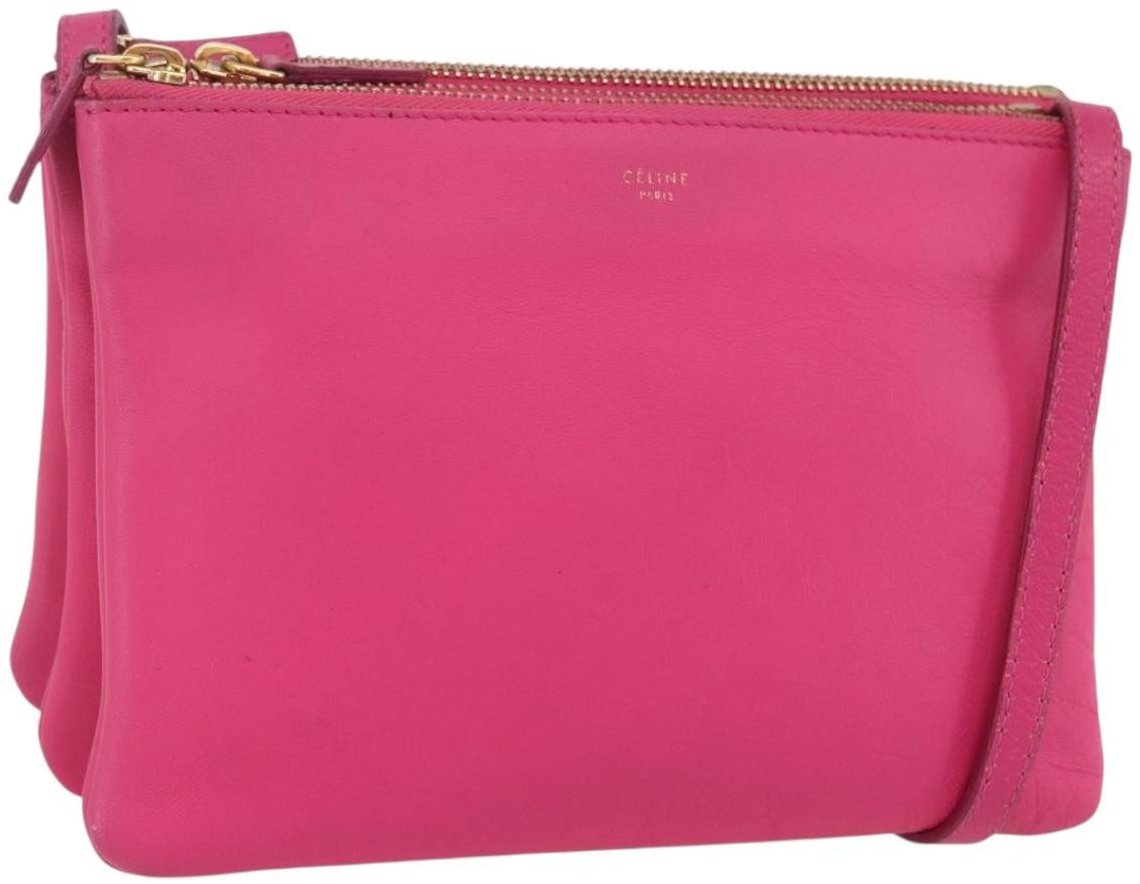 Celine Celine Trio Crossbody Bag Leather Small Blauw